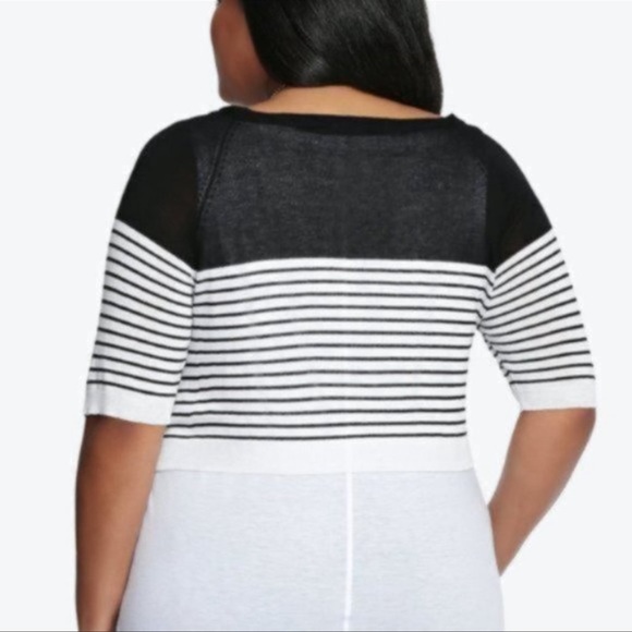 TORRID black and white striped crop pullover top - Picture 2 of 6